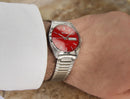 Red 1970's Bulova N9 Swiss Made Men's Watch