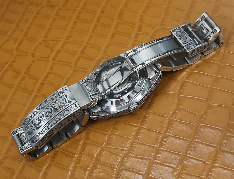 Bulova Super Seville Carved Men's Watch - Black Dial