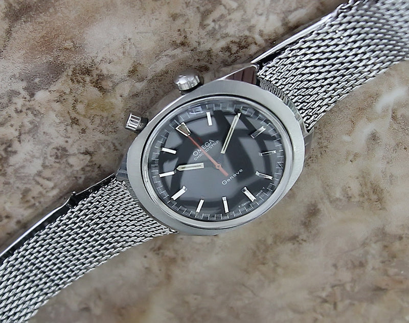 Omega Geneve 1960s Driver's Chronostop Swiss Made SS Watch