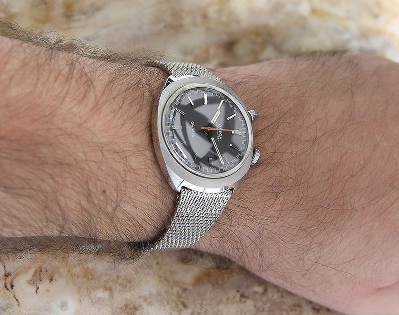 Omega Geneve 1960s Driver's Chronostop Swiss Made SS Watch