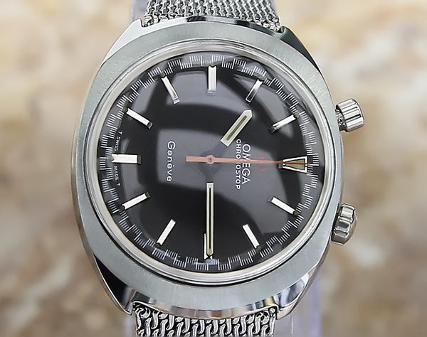 Omega Geneve 1960s Driver's Chronostop Swiss Made SS Watch