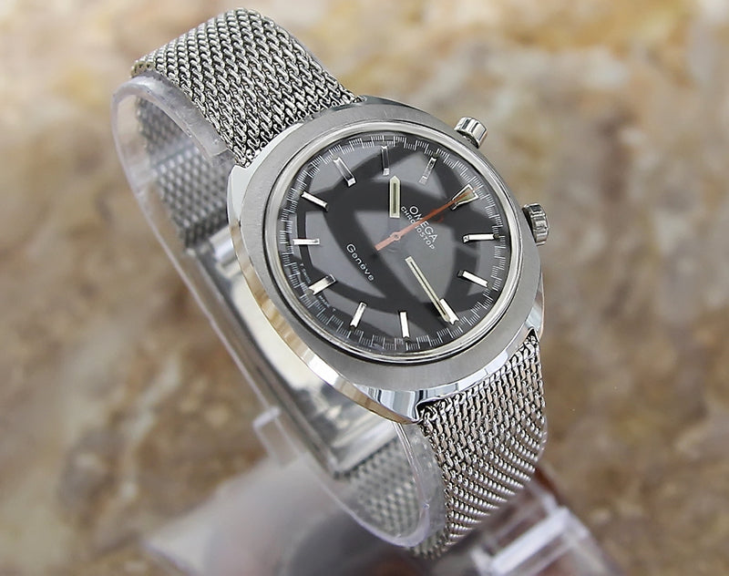 Omega Geneve 1960s Driver's Chronostop Swiss Made SS Watch