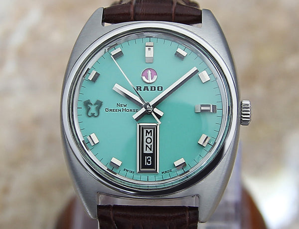 Rado 1960s New Green Horse Rare Automatic Swiss Watch