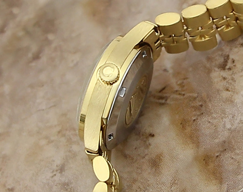 Omega Constellation 25mm Ladies 18k Gold Bezel SS 1965 Watch