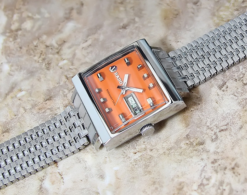 Rado Manhattan Swiss Mens 35mm Vintage Rare Stainless St Automatic Watch