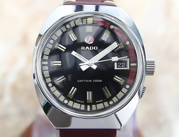 Rare Gift Watch: Rado Rare Mens Captain Cook Swiss Auto 37mm Watch