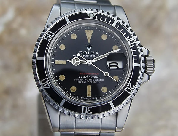 Rolex Red Submariner 1680 Men's Excellent Watch With Box